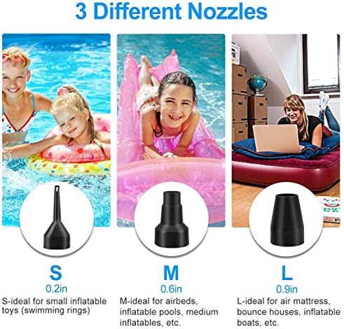 WEEFEESTAR 130W Electric Air Pump with 3 Nozzles