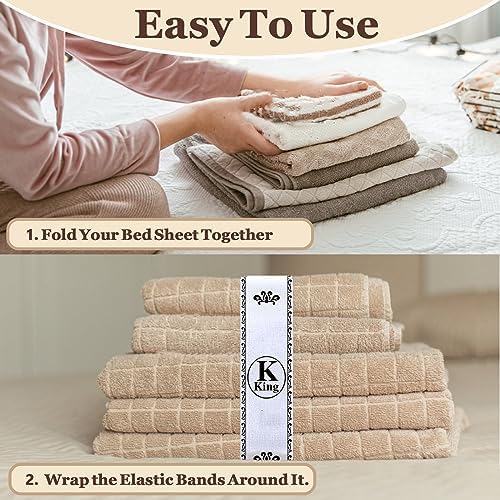 ZtohPyo 6-Piece Bed Sheet Organizer Bands with Labels