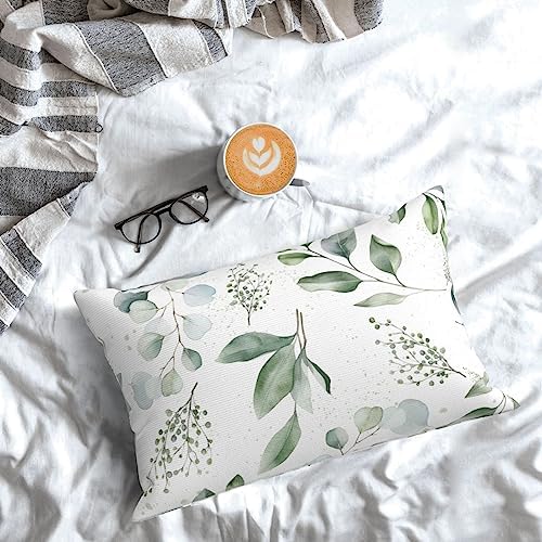 IVSYCOF Green Plant Leaf Pillow Case 20x30 Inch Durable Decorative