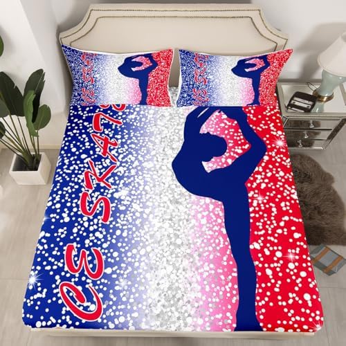 Manfei Figure Skating Fitted Sheet Set Queen Size