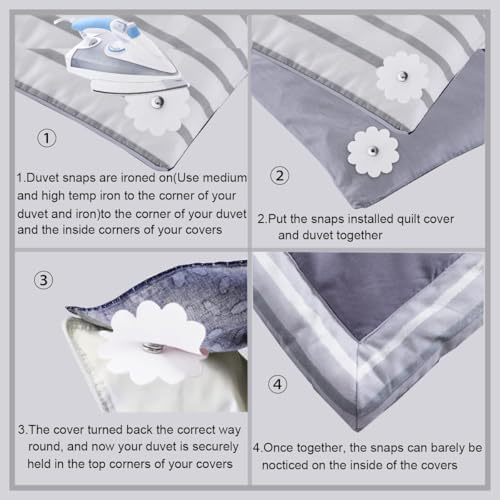 IAXSEE 16 Pack Duvet Snap Clips with Metal Fastener