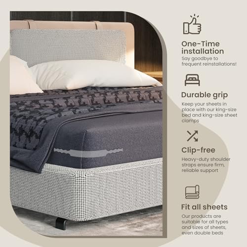MIAOBAOLE Bed Sheet Holder Fitted Lock - 4 Pcs Set