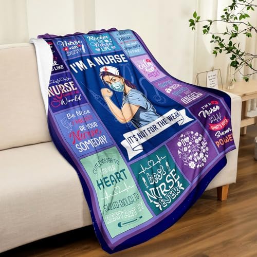 Nurse Gift Throw Blanket 60x50 Inches Soft Flannel