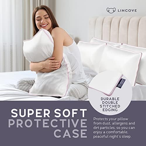Lincove Cotton Sateen Pillow Protector - Zippered 2 Pack