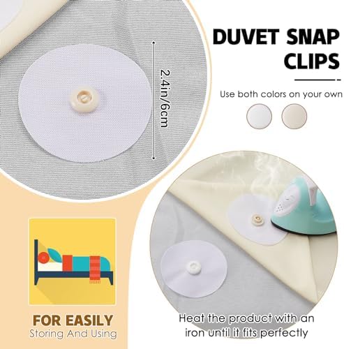 Singhoow 32 Pcs Duvet Cover Snaps Clips Fasteners