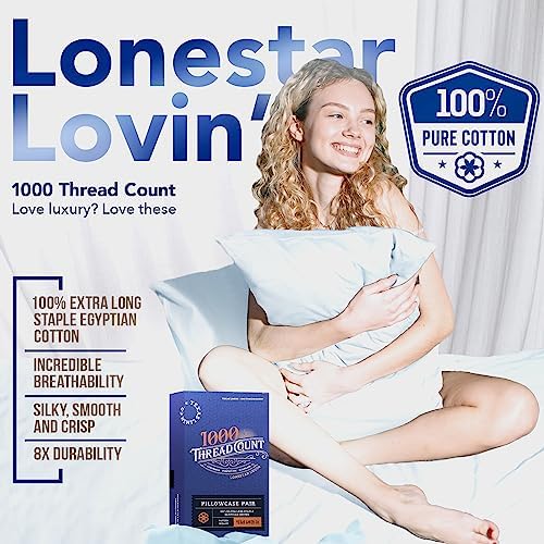 TEXAS LINEN CO Luxury King Pillow Cases Set of 2
