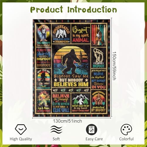 Bigfoot Throw Blanket - Funny Sasquatch Gift for Bigfoot Lovers