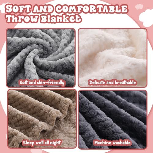 Newwiee Waffle Textured Throw Blanket 4 Pcs