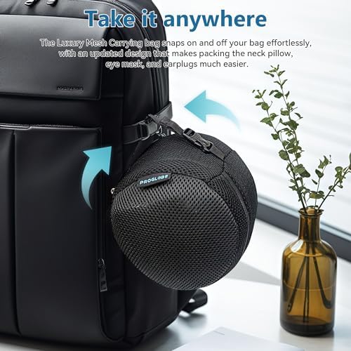 Proglobe Travel Neck Pillow with Eye Mask and Earplugs