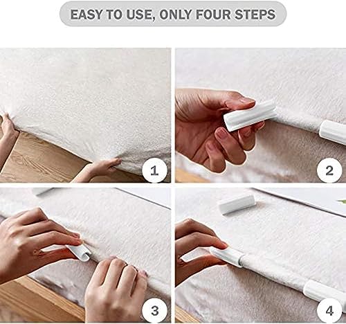 12 Pc White Sheet Grippers for Secure Bed Fit