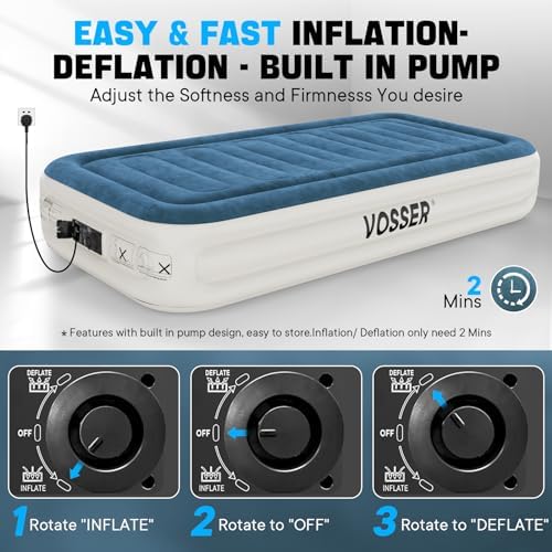 VOSSER Twin Air Mattress with Built-in Pump