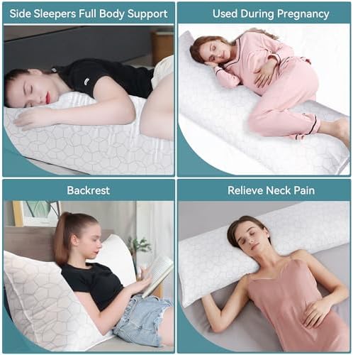 Oubonun 20x54 Full White Body Pillow for Adults