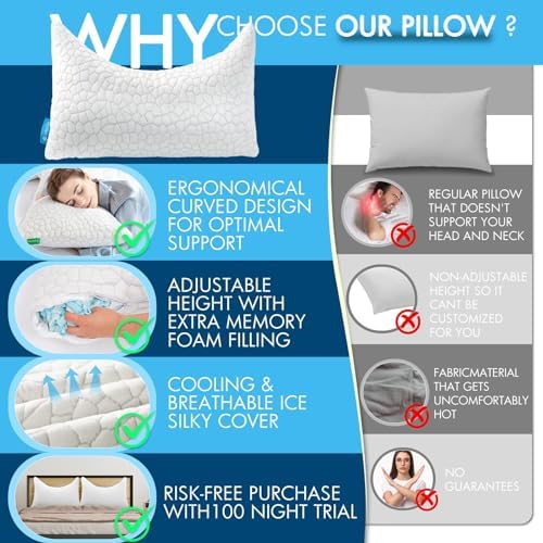 SUPA MODERN Cooling Pillows for Side Sleepers 2 Pack