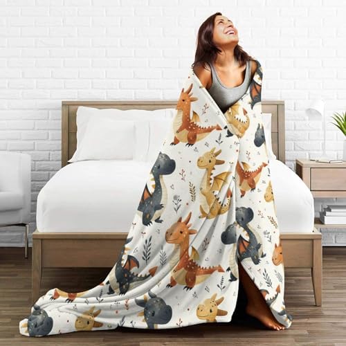 Fuzawet Dragon Throw Blanket - 40X50 Super Soft Cozy Fleece