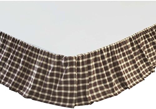 VHC Brands Rustic Farmhouse Bed Skirt Queen 60x80x16 Chocolate Brown