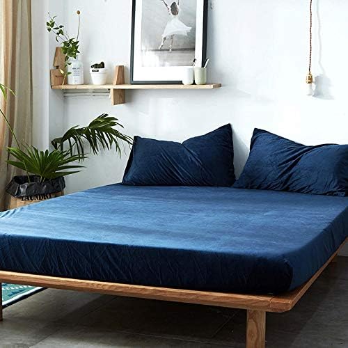 YUANCHENG Velvet Fitted Sheet 180x200cm Deep Pockets 1