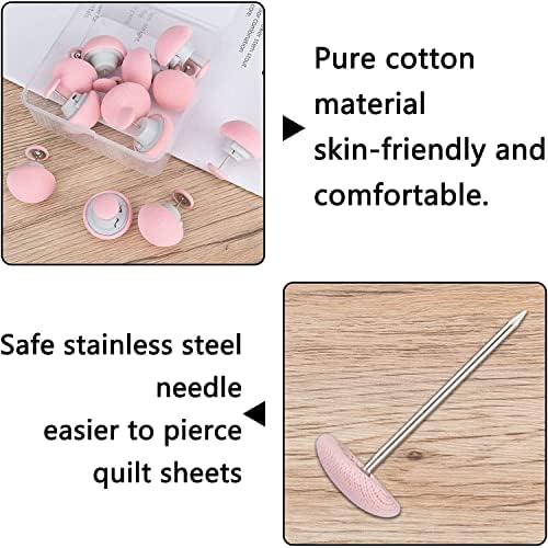 16Pcs Duvet Clips with Mushroom Buttons and Soft Fabric