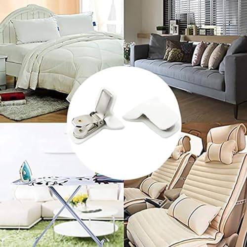 4Pcs White Padded Comforter Clips for Duvet Cover Use