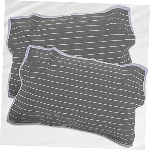 MERRYHAPY 2pcs Anti-Skid Pillowcase Protectors with Gray Stripe Design