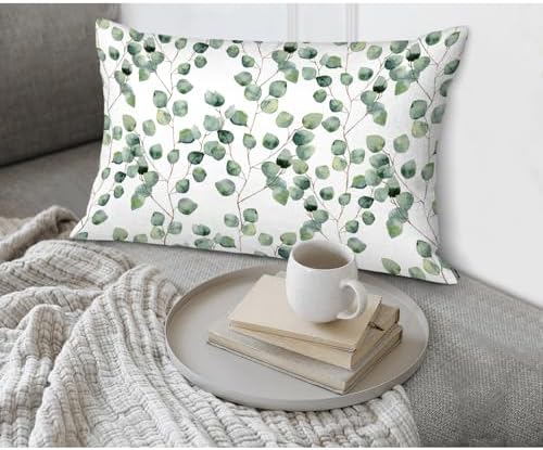 Eucalyptus Leaves Throw Pillow Covers for Bed and Office 20x30 Inches
