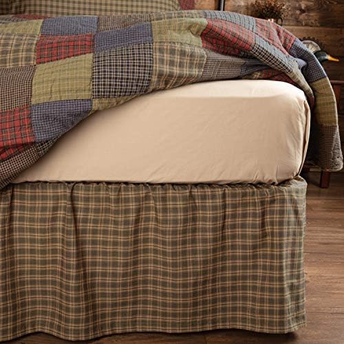 VHC Brands Rustic Plaid Bed Skirt for Twin Beds