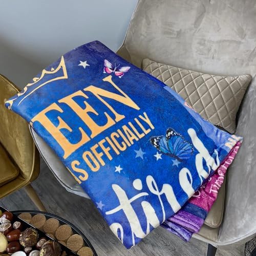 Metawu Retirement Gifts for Women Throw Fleece Blanket 60x50