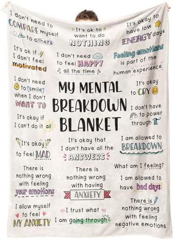 Craftique Mental Breakdown Blanket - Anxiety Relief Emotional Support Throw