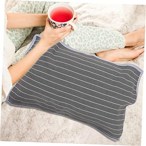 2pcs Gray Stripe Skid Pillow Protectors Breathable Travel Pillowcase Towels