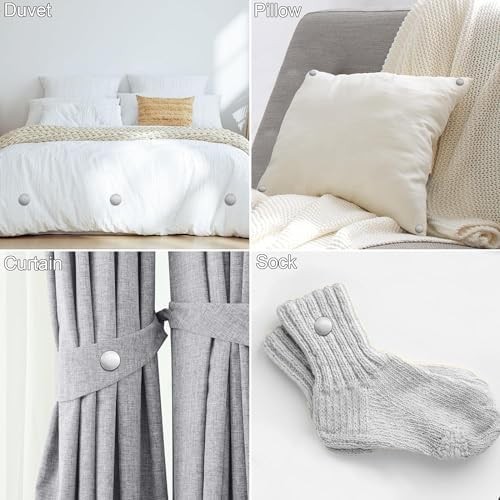 CENTOLLA Duvet Cover Clips Pin-Less 16-Piece Light Safe