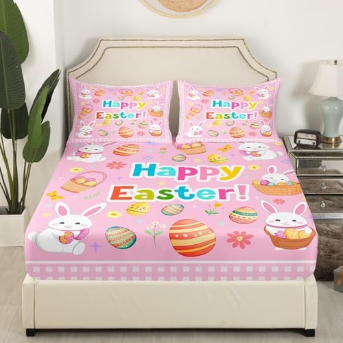 Castle Fairy Happy Easter Fitted Sheet Set Twin Size