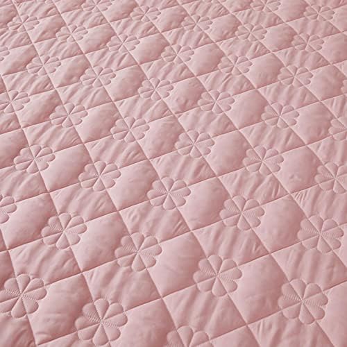 Extra Deep Pocket Fitted Sheet with Quilted Design Pink Twin XL 1