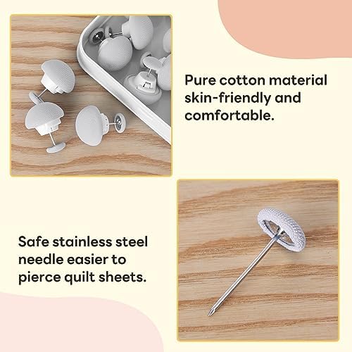 ALXBSONE Duvet Cover Pins 16Pcs Double Sided