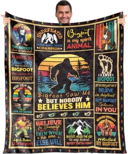 Bigfoot Throw Blanket - Funny Sasquatch Gift for Bigfoot Lovers