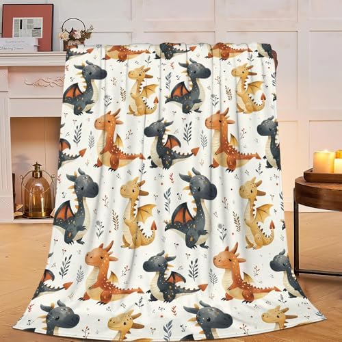Fuzawet Dragon Throw Blanket - 40X50 Super Soft Cozy Fleece