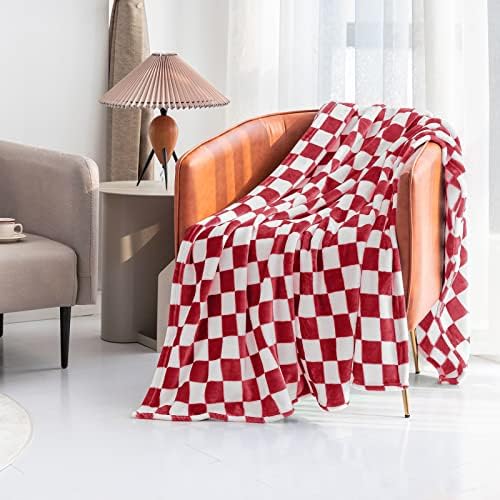 LOMAO Throw Blanket with Checkerboard Design