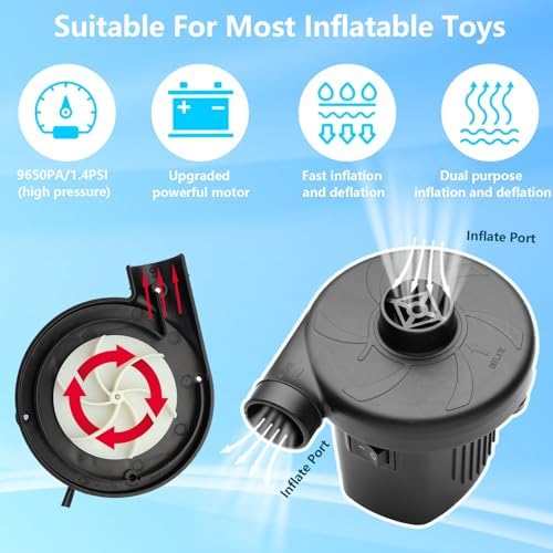 SOGLIM Electric Air Pump with 3 Nozzles for Inflatables