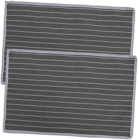 MERRYHAPY 2pcs Anti-Skid Pillowcase Protectors with Gray Stripe Design