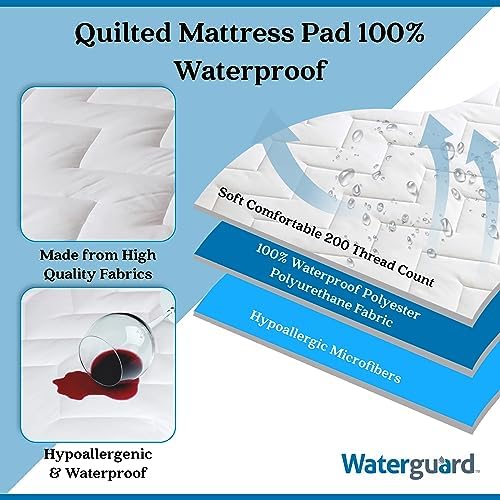 Waterguard Quilted Cotton Mattress Pad Full XL