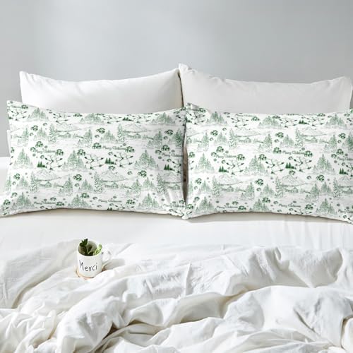 Castle Fairy Christmas Sketch Twin Sheet Set with Pillowcase 1