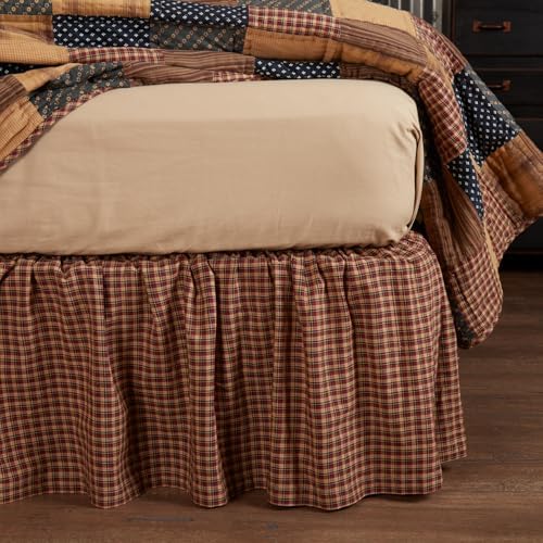 VHC Brands Americana Red Bed Skirt Queen Size