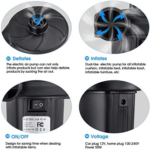 Techshare Air Pump for Air Mattress and Inflatables