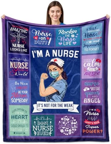 Nurse Gift Throw Blanket 60x50 Inches Soft Flannel