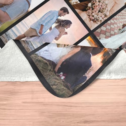 Personalized Photo Blanket for Couple 10th Anniversary Gift