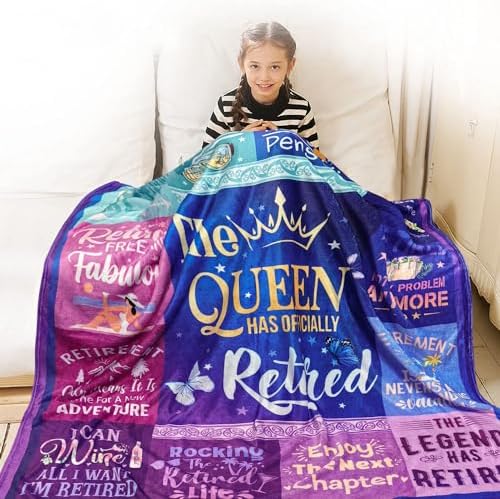 Metawu Retirement Gifts for Women Throw Fleece Blanket 60x50