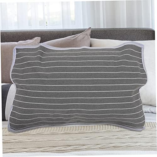 ERINGOGO 2Pcs Breathable Pillow Towels with Zip Gray Striped Design