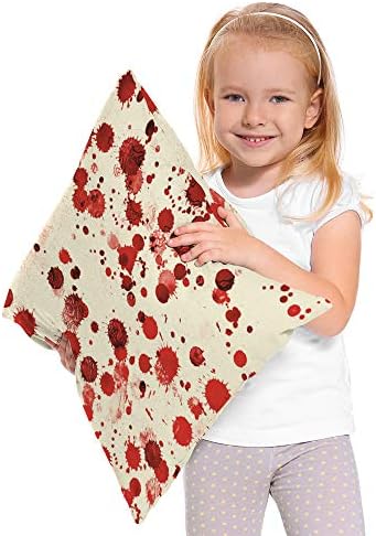 Moslion Halloween Pillow Cover 18x18 Inch Cotton Linen Square Throw Pillow Case Red