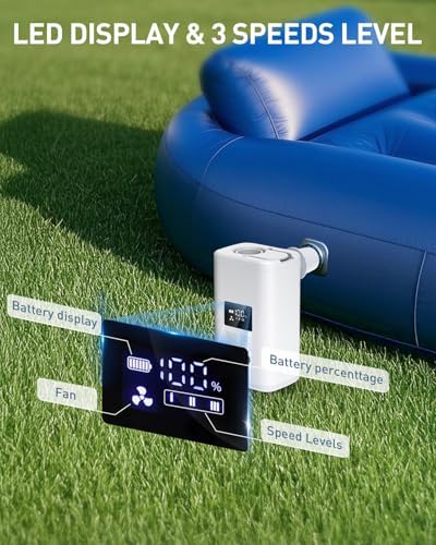 ZOPOM Portable Air Pump with LED Light and 5 Nozzles 1