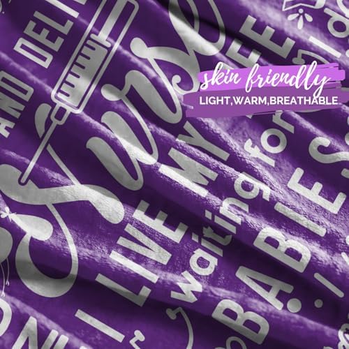 InnoBeta Nurse Gifts for Women Purple Throw Blanket 50 x 65 Inches