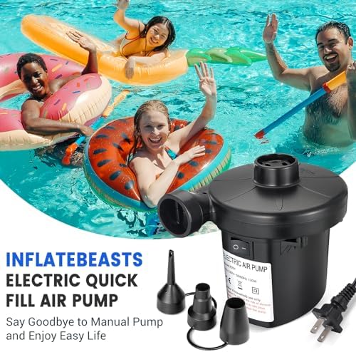 InflateBeasts 130W Electric Air Pump with 3 Nozzles