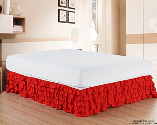 Elegant Comfort Premium Microfiber Bed Skirt - 15inch Drop Twin Red